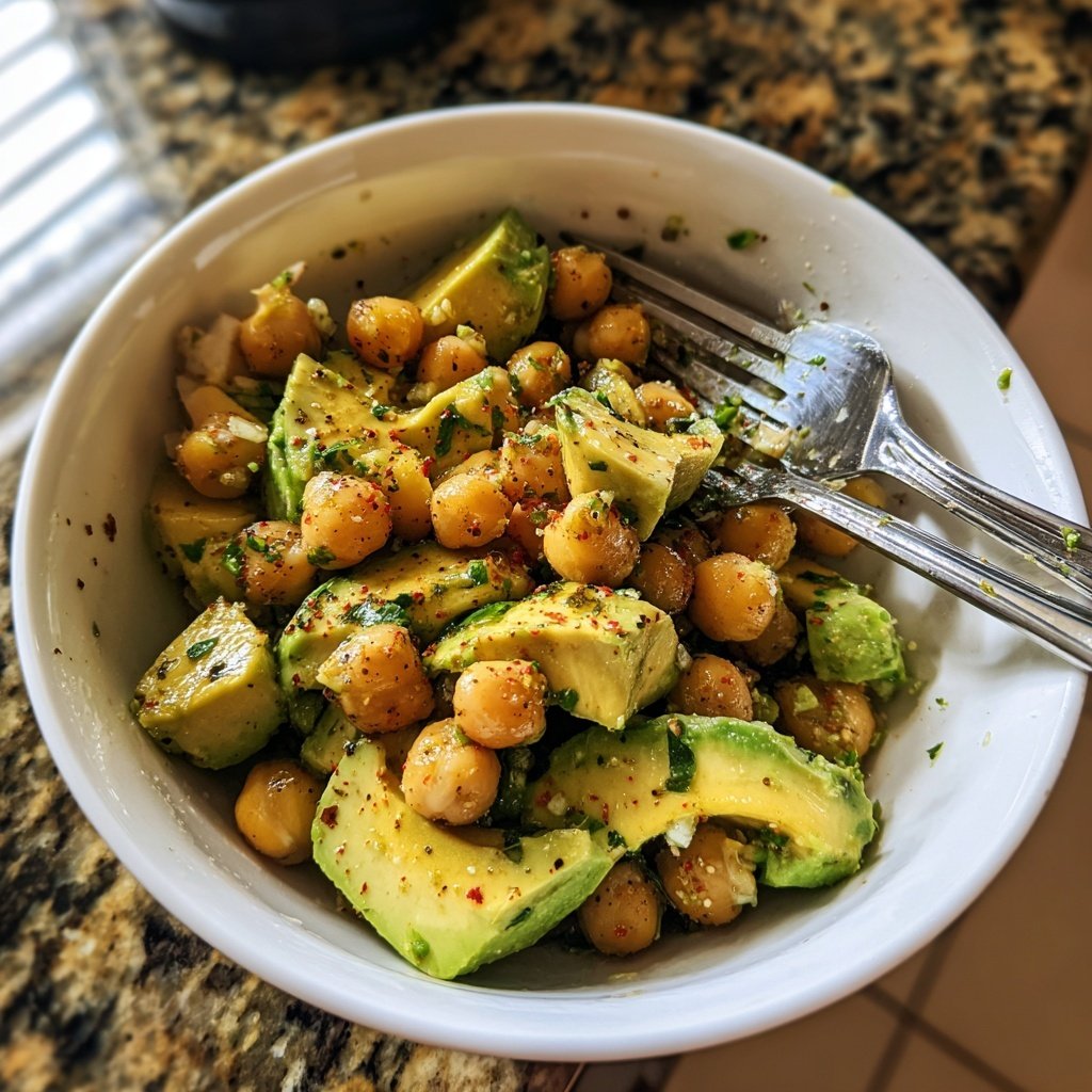 Healthy & Light Avocado Chickpea Salad
