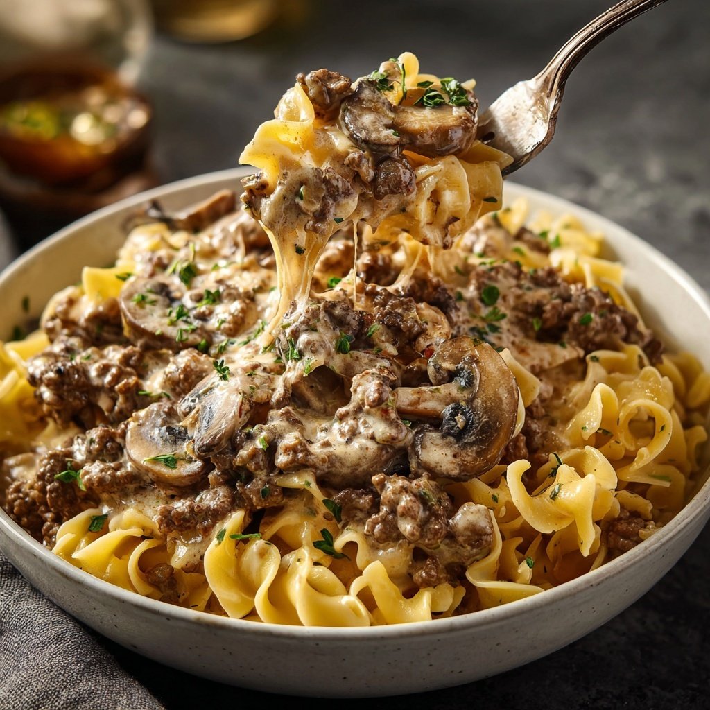 Ground Beef And Mushroom Stroganoff
