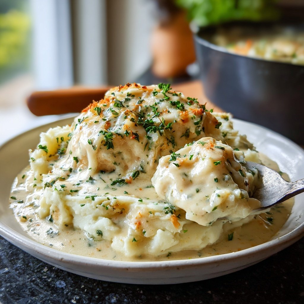 Comfort Food Creamy Chicken and Mashed Potatoes