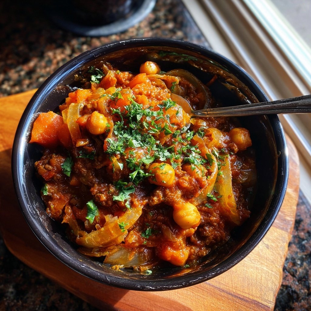 Ground Beef And Chickpea Curry