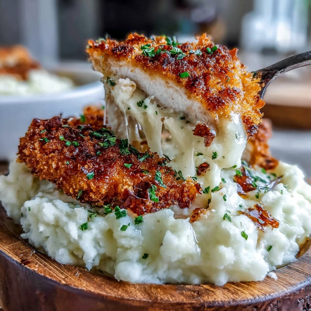 Mashed Potatoes With Crispy Chicken Cutlets