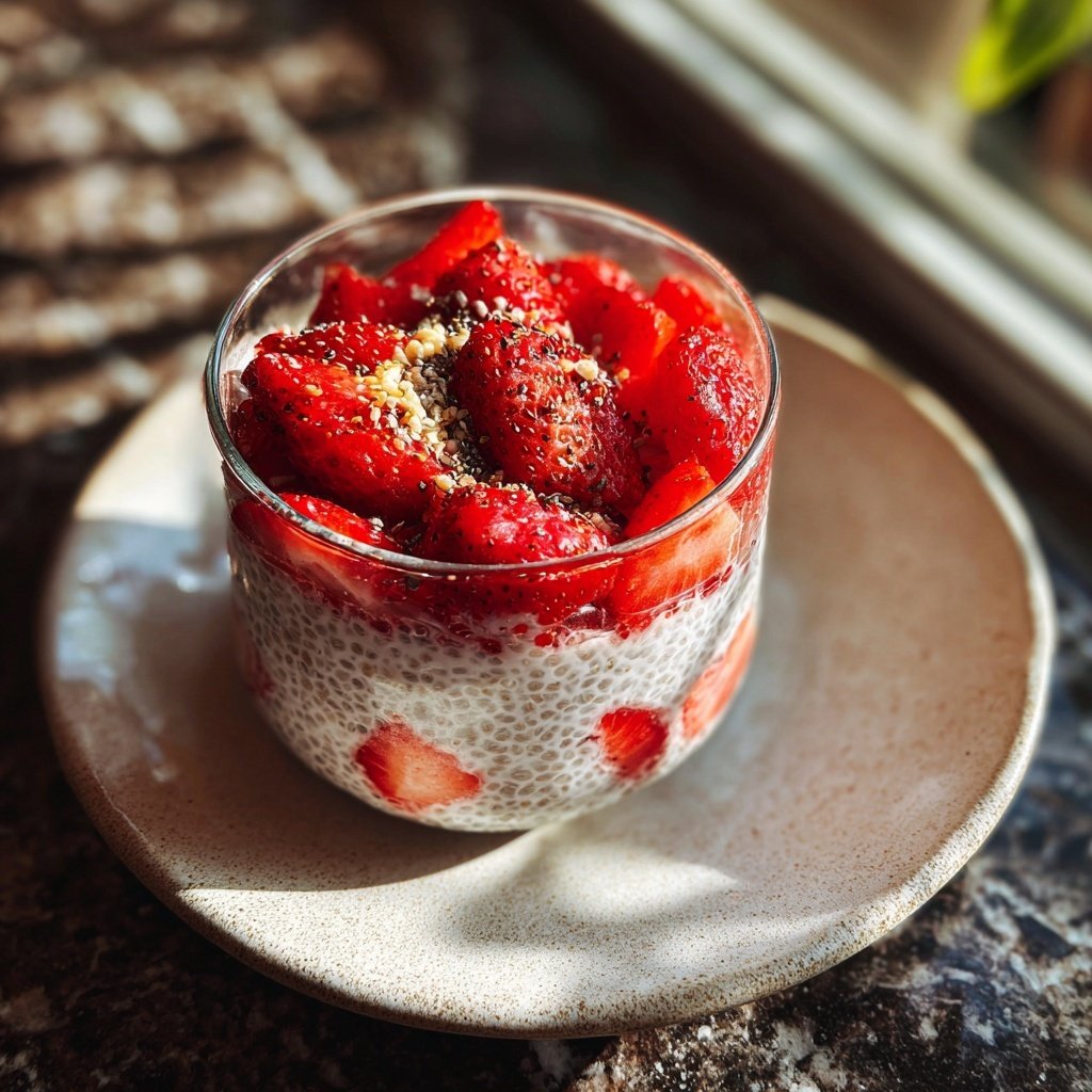 Strawberry Vanilla Chia Breakfast Pudding