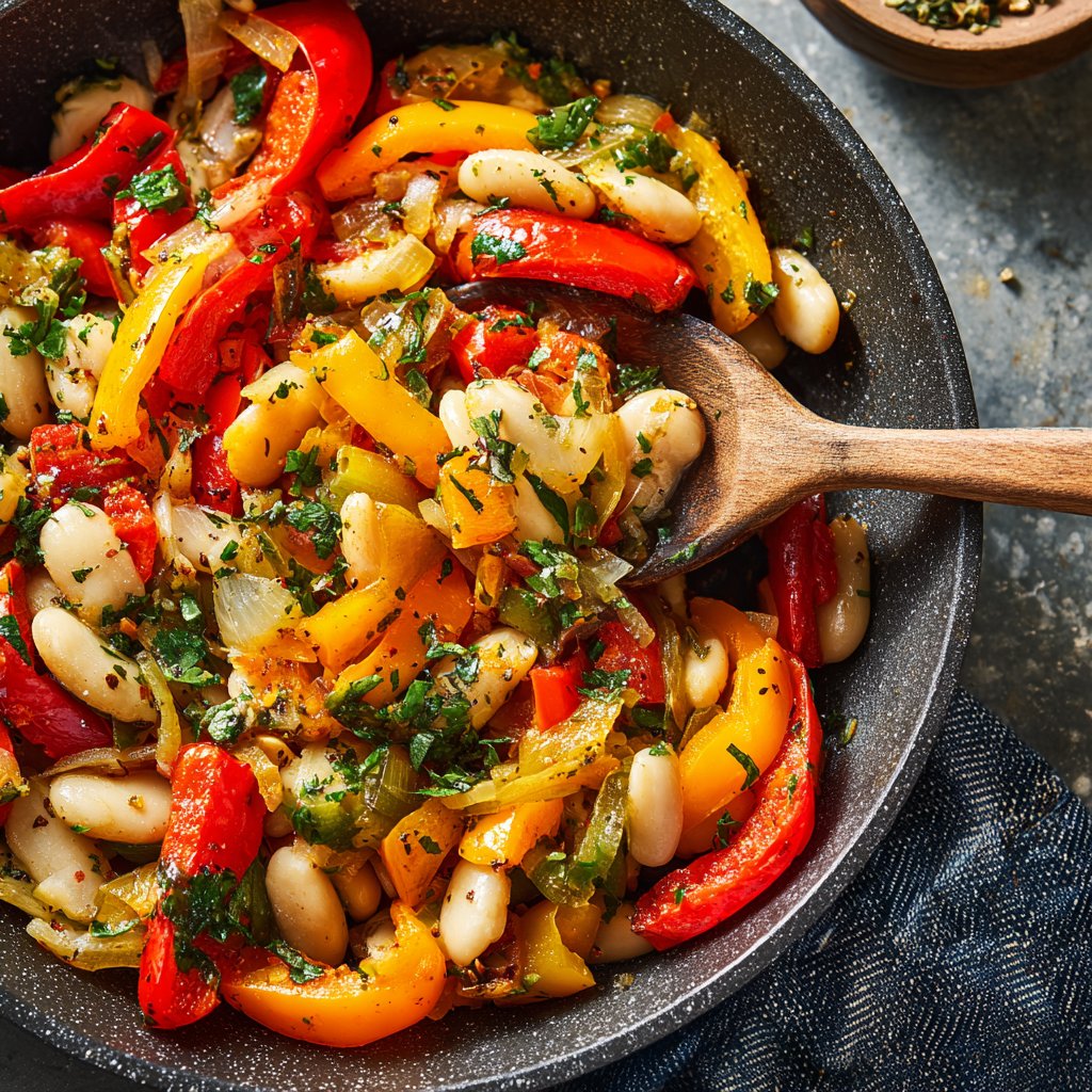 Roasted Veggie White Bean Skillet