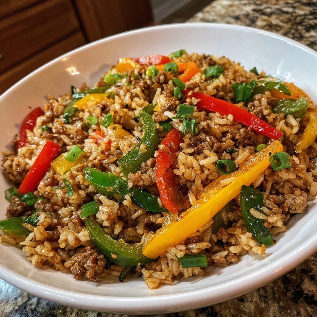Quick Ground Beef Stir Fry With Rice