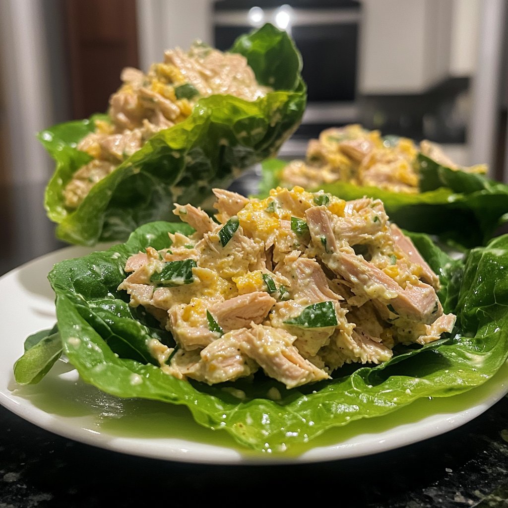 Simple Tuna Salad Lettuce Wrap Lunch
