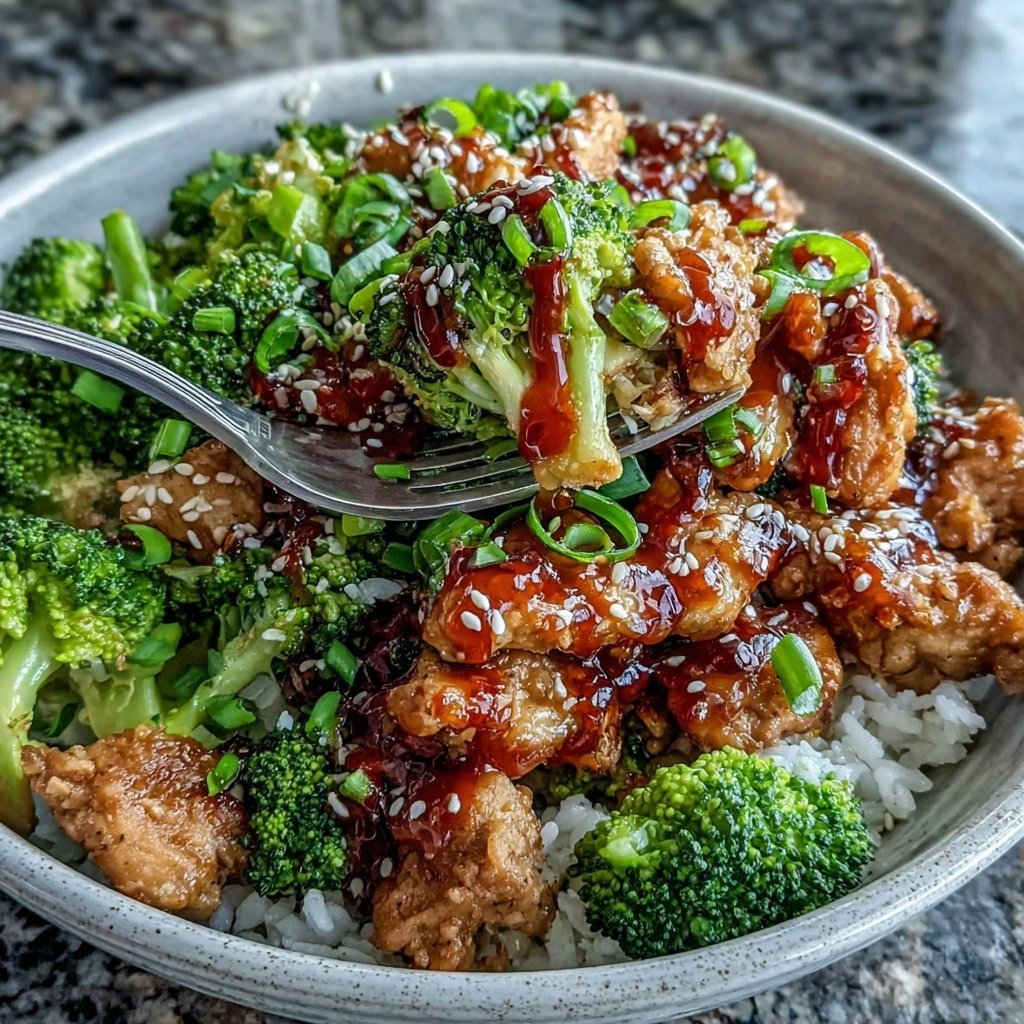 Ground Chicken And Broccoli Bowl